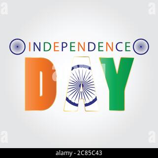 Indien Unabhängigkeit Tag Vektor Illustration Hintergrund.Glückliche Unabhängigkeit Tag Indien Vektor Illustration.Indische Unabhängigkeit Tag Konzept mit Text. Stock Vektor