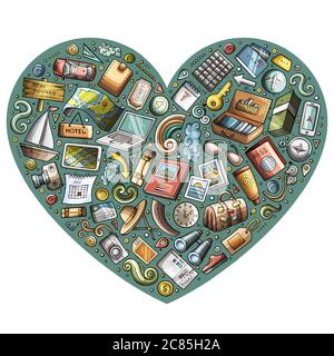 Vektor Doodle Satz von Reise-Themen Stock Vektor