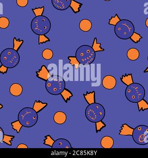 halloween Süßigkeiten nahtlose Vektor-Muster Stock Vektor
