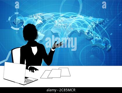 Nachrichten Anker Silhouette TV Reporter Presenter Stock Vektor