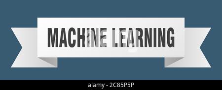 Machine Learning Band. Machine Learning Papierband Banner-Zeichen Stock Vektor