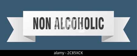 Alkoholfreies Band. Nichtalkoholisches Papierband Banner Zeichen Stock Vektor