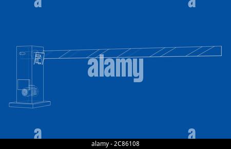 Umriss des Schrankes. 3d-Illustration Stockfoto