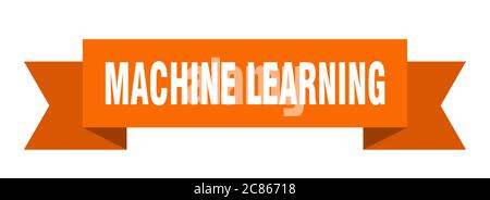 Machine Learning Band. Machine Learning Papierband Banner-Zeichen Stock Vektor