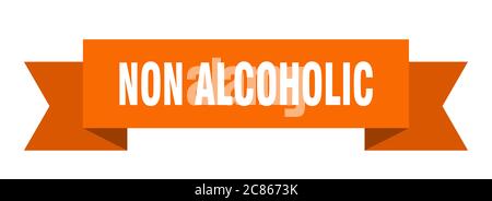 Alkoholfreies Band. Nichtalkoholisches Papierband Banner Zeichen Stock Vektor