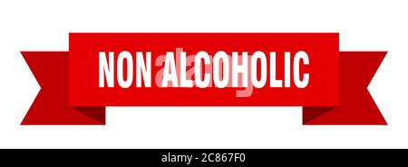 Alkoholfreies Band. Nichtalkoholisches Papierband Banner Zeichen Stock Vektor