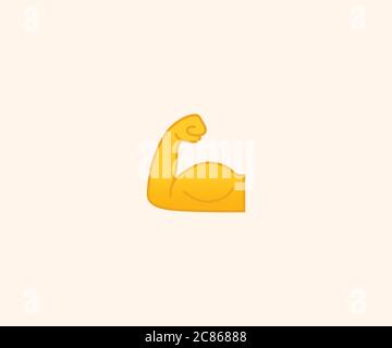 Bizeps Emoji Vektor isolierte Illustration. Bizeps-Muskel-Emoticon. Vektor Biceps Geste Stock Vektor