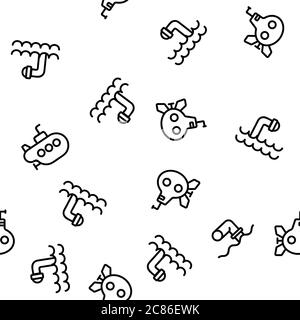 Periscope Vektor Nahtloses Muster Stock Vektor