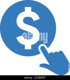 PPC, per Click-Symbol. Wunderschöne, sorgfältig gestaltete Ikone. Gut organisierte und editierbare Vektor für alle Verwendungen. Stock Vektor