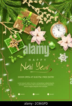 Weihnachts- und Neujahrsposter Stock Vektor
