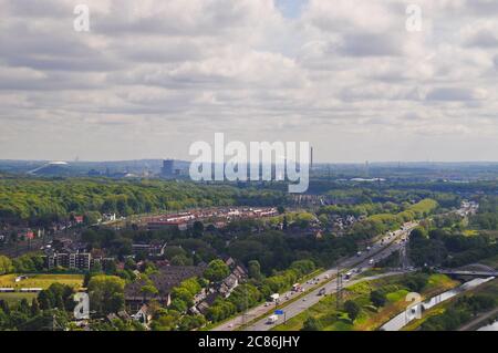 Blick auf die Stadt Oberhausen. Stockfoto