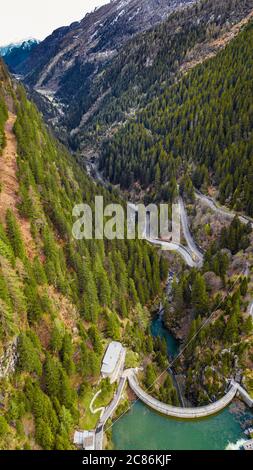 Panorama - Valle Spluga Stockfoto