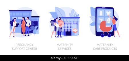 Schwangerschaft und Mutterschaft Vektor-Konzept Metaphern. Stock Vektor