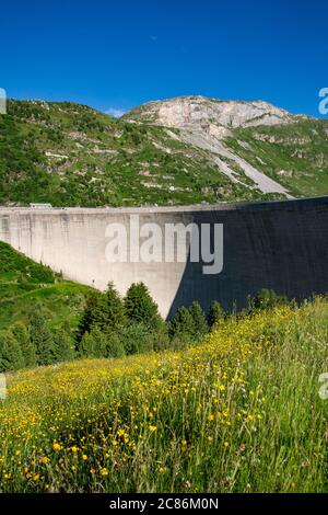 Die Talsperre - Val di Lei Stockfoto