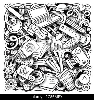 Cartoon Vektor Kritzeleien Design Illustration Stock Vektor