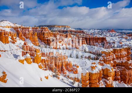 Winter im Bryce Canyon National Park, Utah, USA. Stockfoto