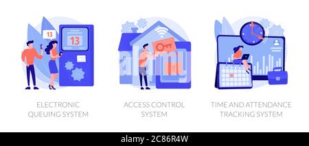 Zugang und Aufzeichnungstechnologien Vektor Konzept Metaphern. Stock Vektor