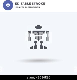 Exoskelett Symbol Vektor, gefüllt flache Zeichen, solide Piktogramm isoliert auf weiß, Logo-Illustration. Exoskelett-Symbol für die Präsentation. Stock Vektor