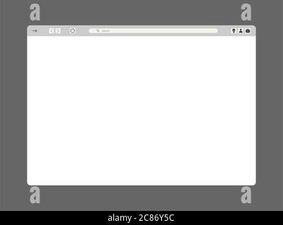 Einfaches flaches Vektor-Browserfenster. Moderne Ikone Konzept Illustration . Stock Vektor