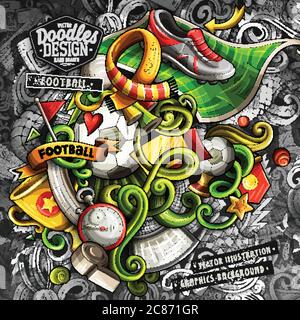Doodles Fußball Grafik Vektor Illustration Stock Vektor