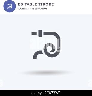 Schlauch-Symbolvektor, gefülltes flaches Schild, solides Piktogramm isoliert auf weiß, Logo-Illustration. Symbol für den Schlauch zur Präsentation. Stock Vektor