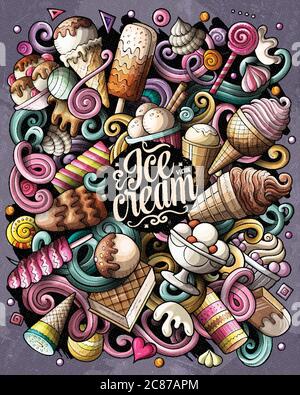Eis handgezeichnete Vektor-Doodles Illustration. Stock Vektor
