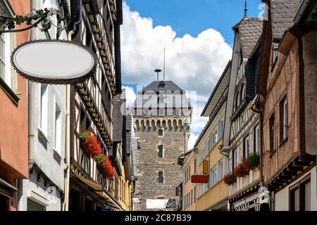 Neutor und Altstadt in Linz am Rhein Stockfoto