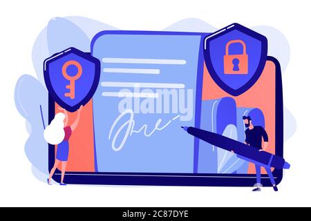 Vektorgrafik für elektronische Signaturen. Stock Vektor