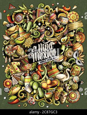 Cartoon Vektor doodles Lateinamerika lustige Illustration Stock Vektor