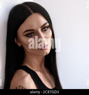Porträt einer Geschäftsfrau mittleren Erwachsenen lächelnd Stockfoto