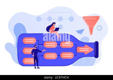 Vektordarstellung des Konzepts der Engpassanalyse. Stock Vektor