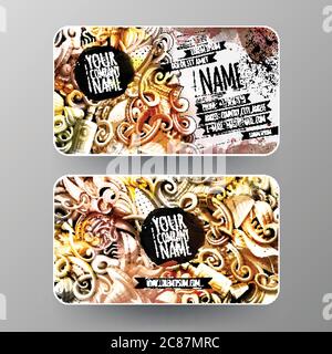 Cartoon Grafik Aquarell Vektor Hand gezeichnet Doodles mexikanische Lebensmittel id-Karten Design Stock Vektor