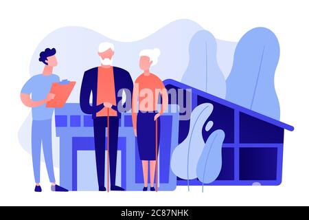 Vektorgrafik Pflegeheim-Konzept. Stock Vektor