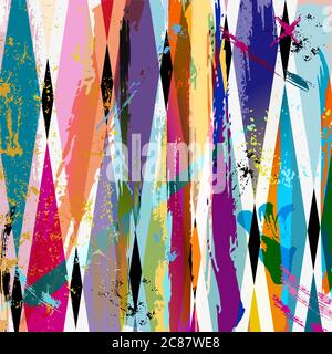 Abstrakter Hintergrund mit Konturen, Spritzern und geometrischen Linien Stock Vektor