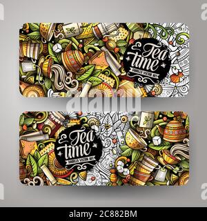 Cartoon niedlich bunte Vektor Hand gezeichnete Doodles Pizzeria Banner Stock Vektor