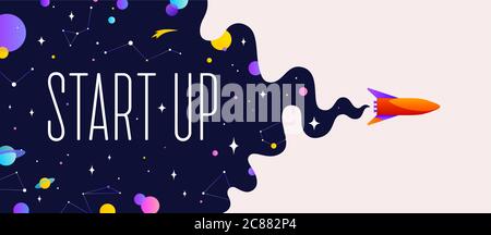 Universum. Motivationsbanner mit Universum Kosmos Stock Vektor