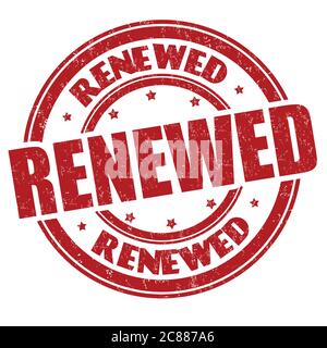 Erneuter Schild oder Stempel auf weißem Hintergrund, Vektorgrafik Stock Vektor