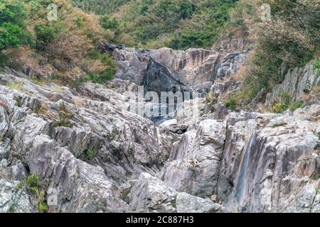 Der Blick auf die Wanderstraße zwischen Sai Kung East Country Park in Hong Kong Stockfoto