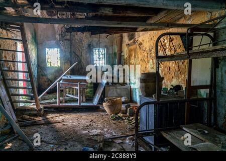 Verlassene Fischerdorf in Hongkong Stockfoto