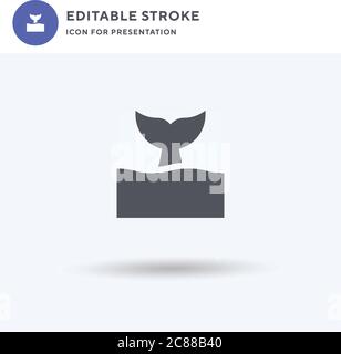 Whale Icon Vektor, gefülltes flaches Schild, solides Piktogramm isoliert auf weiß, Logo Illustration. Whale Icon für Präsentation. Stock Vektor