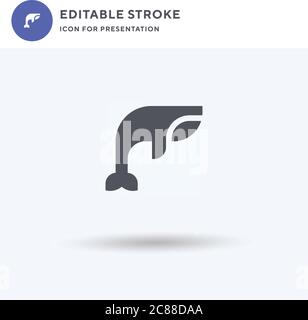 Whale Icon Vektor, gefülltes flaches Schild, solides Piktogramm isoliert auf weiß, Logo Illustration. Whale Icon für Präsentation. Stock Vektor
