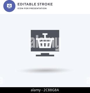 Kaufen Icon Vektor, gefüllt flache Zeichen, solide Piktogramm isoliert auf weiß, Logo-Illustration. Kaufen Symbol für Präsentation. Stock Vektor