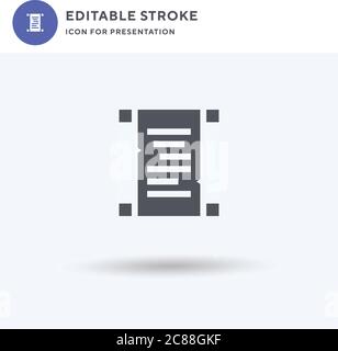 Scroll-Symbol Vektor, gefüllt flache Zeichen, solides Piktogramm isoliert auf weiß, Logo-Illustration. Bildlaufsymbol für die Präsentation. Stock Vektor