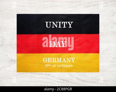 Deutsche Flagge. Wunderschöne Grußkarte. Nationaler Feiertag Stockfoto