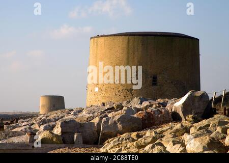 martello steht in der Armee-Live-Schießstand bei hythe an der kent-Küste Stockfoto