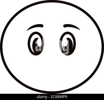 Emoji Gesicht ohne Mund Linie Stil Symbol Vektor Illustration Design Stock Vektor