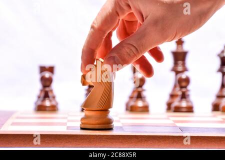 Foto Bild des klassischen Holz- Schachfigur Stockfoto