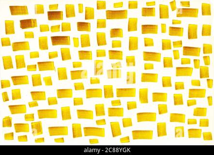 Goldene kurze Linien - handgezeichneter Hintergrund. Rasterelement für Karten, Webdesign und Dekoration. Minimale und einfache Grafik. Stockfoto