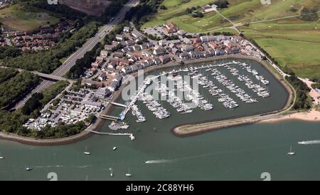 Luftaufnahme von Conwy Marina (oder Conway Marina), Nord Wales Stockfoto