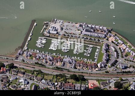aerial view of Deganwy Quay, Deganwy, Conwy, North Wales Stockfoto